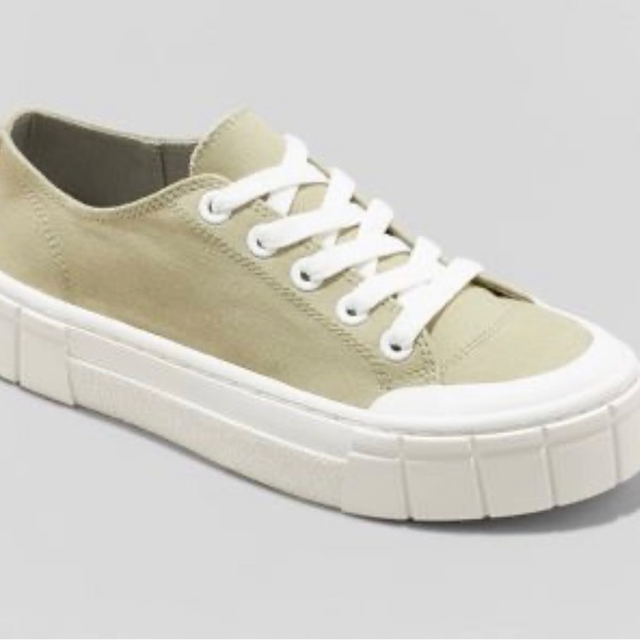 Mad Love Women's Fran Sneakers - Green canvas sneakers - chunky sole & cushion - Picture 2 of 10